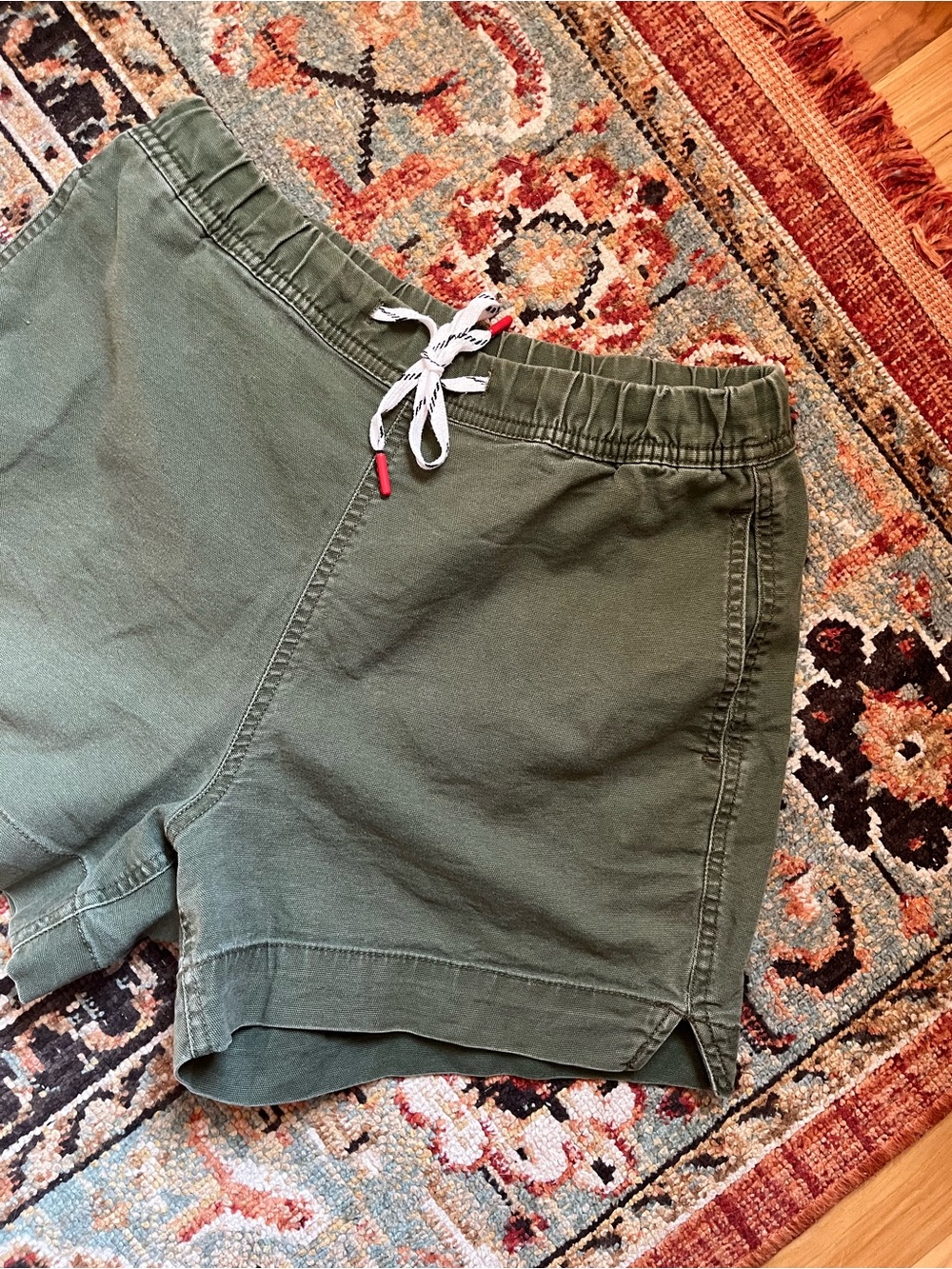 Topo Designs Women’s Cotton Olive Army Green Shorts Medium - Picture 2 of 6
